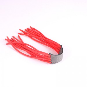 A powerful and durable 16 strand rubber band suitable for a super hunting slingshot with 8 holes on one side